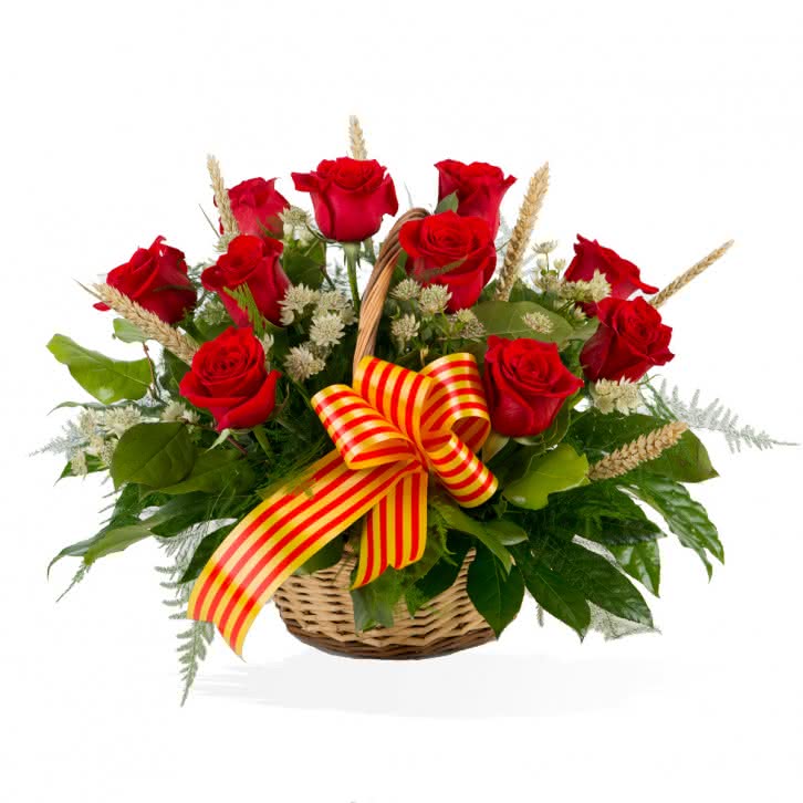 Cesta Rosas Sant Jordi