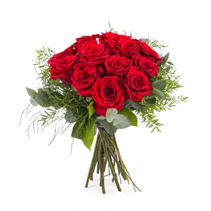 Deseo, 12 Rosas Rojas de Tallo Corto