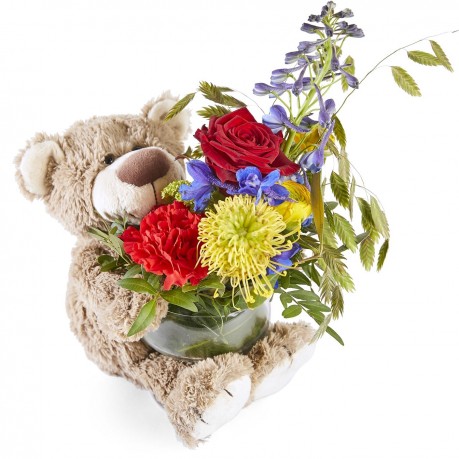 Funeral: Wonderfully beautifull Funeral Bouquet with bear, Funeral: Wonderfully beautifull Funeral Bouquet with bear
