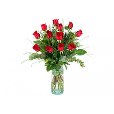 12 rosas de tallo large, GB#12RL.12 rosas de tallo large
