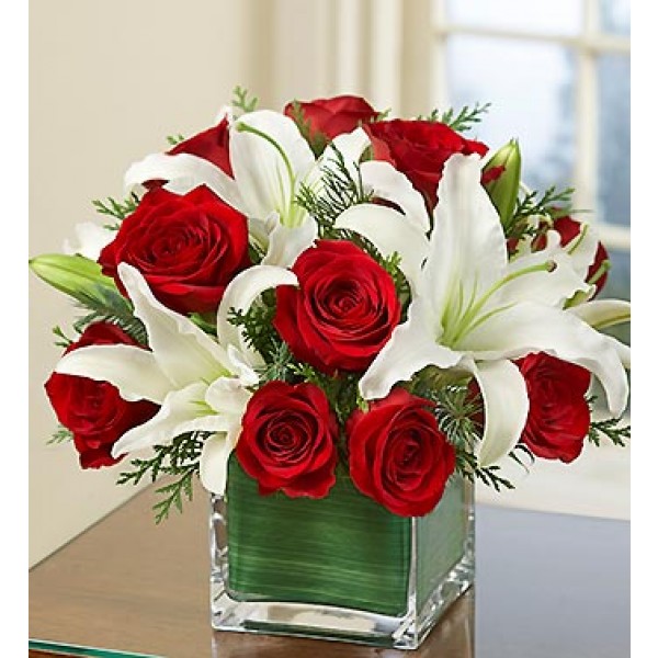 Arrangement of Red Roses and White Liliums, AZ#4222
Arrangement of Red Roses and White Liliums