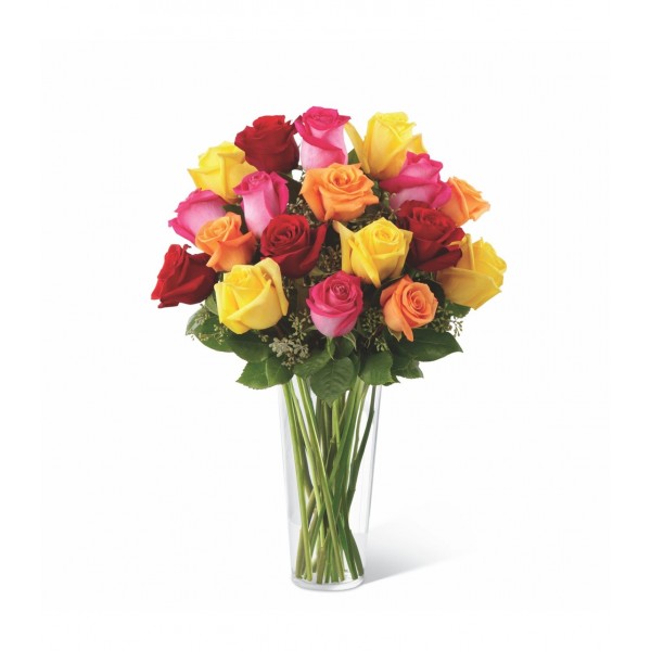 The Bright Spark™ Rose Bouquet by FTD® - VASE INCLUDED, The Bright Spark™ Rose Bouquet by FTD® - VASE INCLUDED