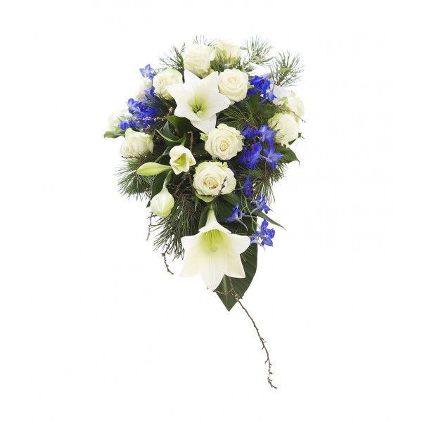 The sky is blue and white - funeral decoration, The sky is blue and white - funeral decoration