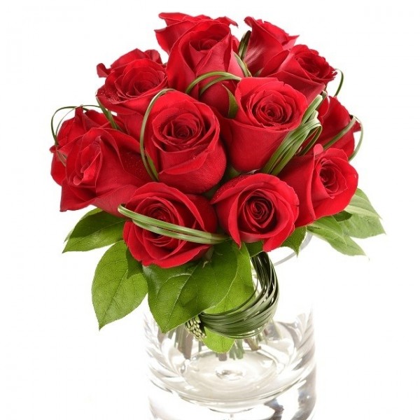 12 Stems Roses with Vase, 12 Stems Roses with Vase