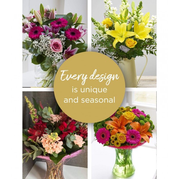 FLORIST CHOICE WITH VASE - BRIGHTS, FLORIST CHOICE WITH VASE - BRIGHTS