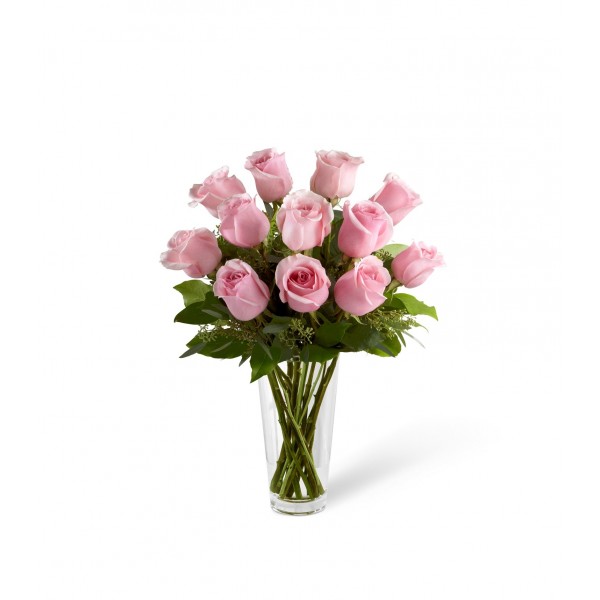 The Long Stem Pink Rose Bouquet by FTD - VASE INCLUDED, The Long Stem Pink Rose Bouquet by FTD - VASE INCLUDED