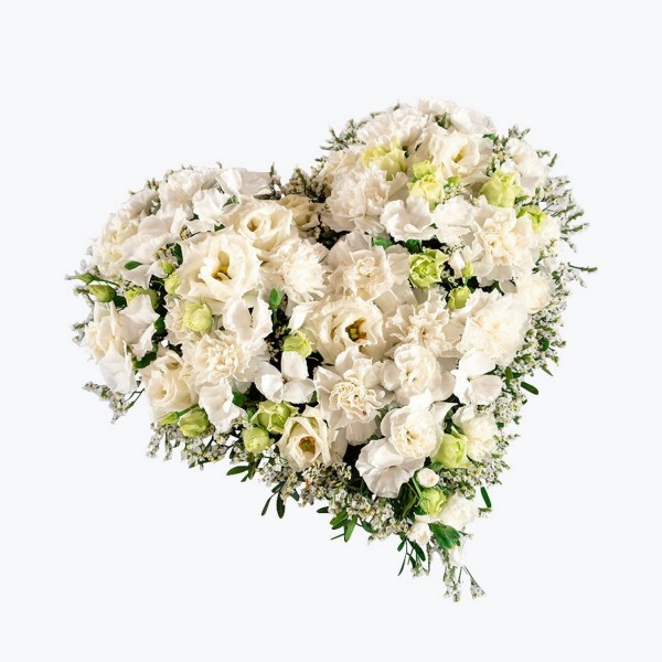 Funeral Heart with texted ribbon, Funeral Heart with texted ribbon