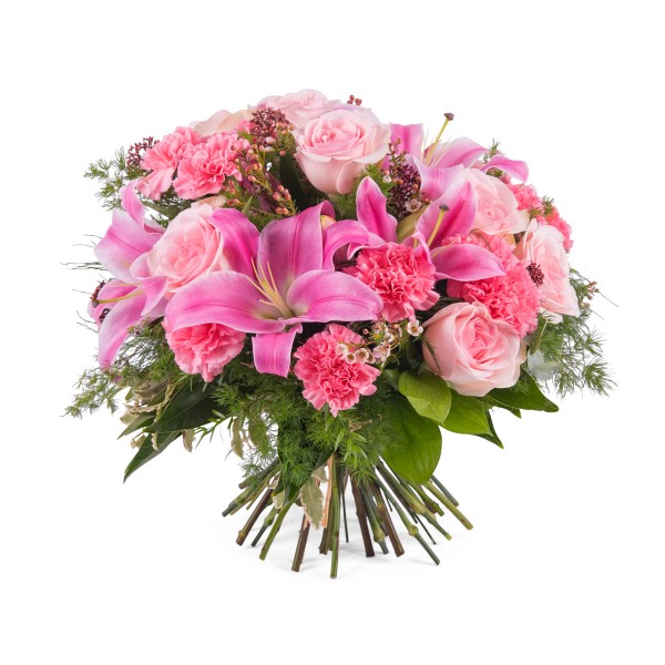 Mixed bouquet with roses and lilies, Mixed bouquet with roses and lilies