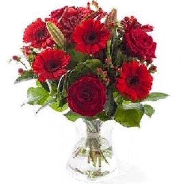 Red mixed bouquet, excl. vase, Red mixed bouquet, excl. vase