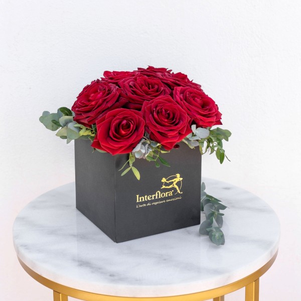 Te Amo, Caja de flores con rosas rojas