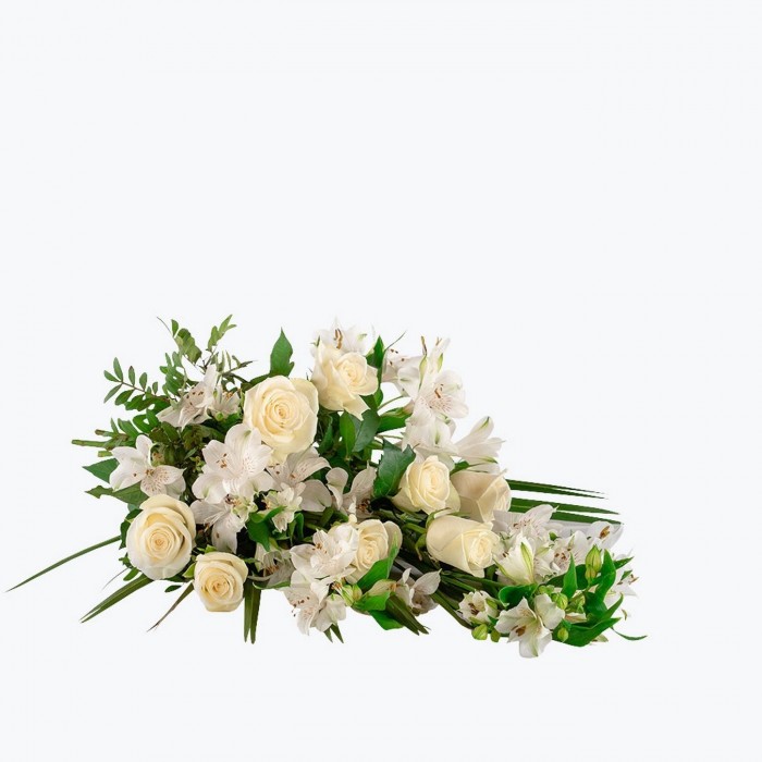 Funeral Bouquet with texted ribbon, Funeral Bouquet with texted ribbon