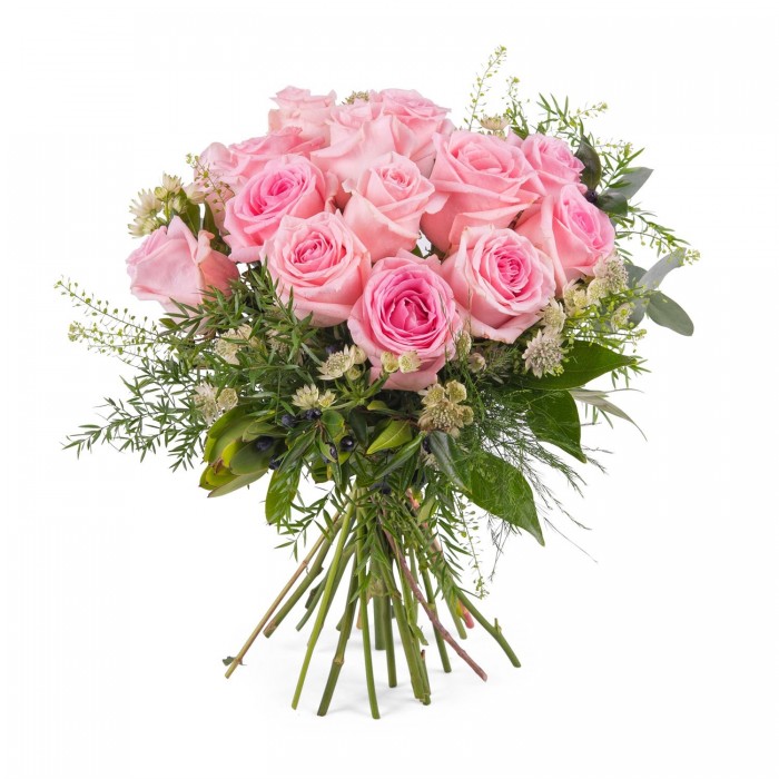 15 Short-stemmed Pink Roses, 15 Short-stemmed Pink Roses