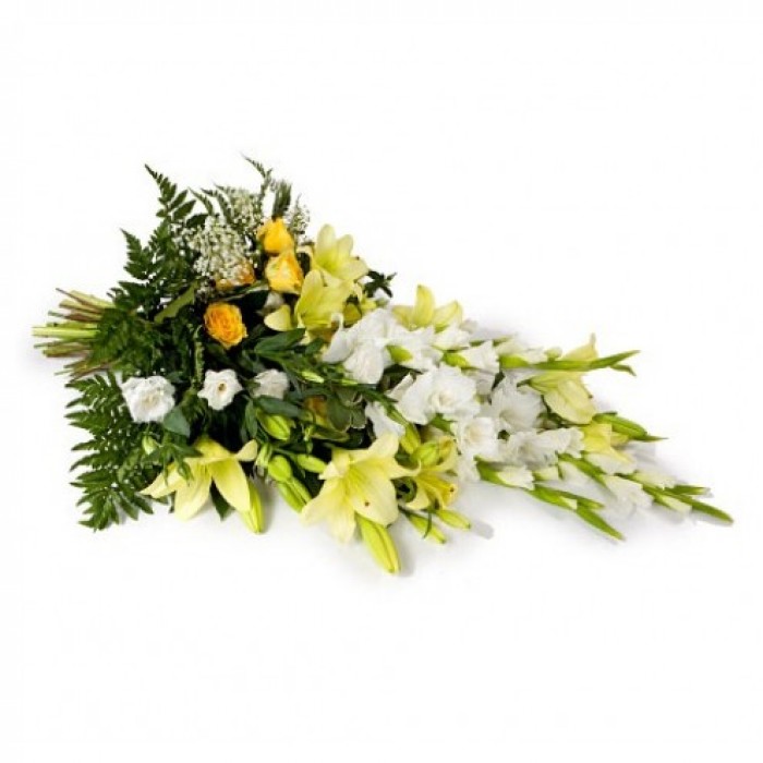 Ramo funerario con cinta, FR#FLBR.Ramo funerario con cinta
