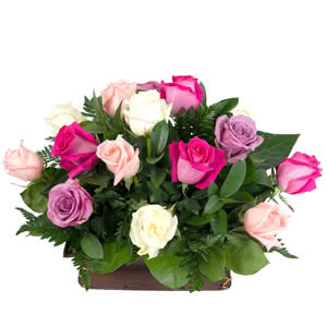 Provenza - Centro de rosas multicolor