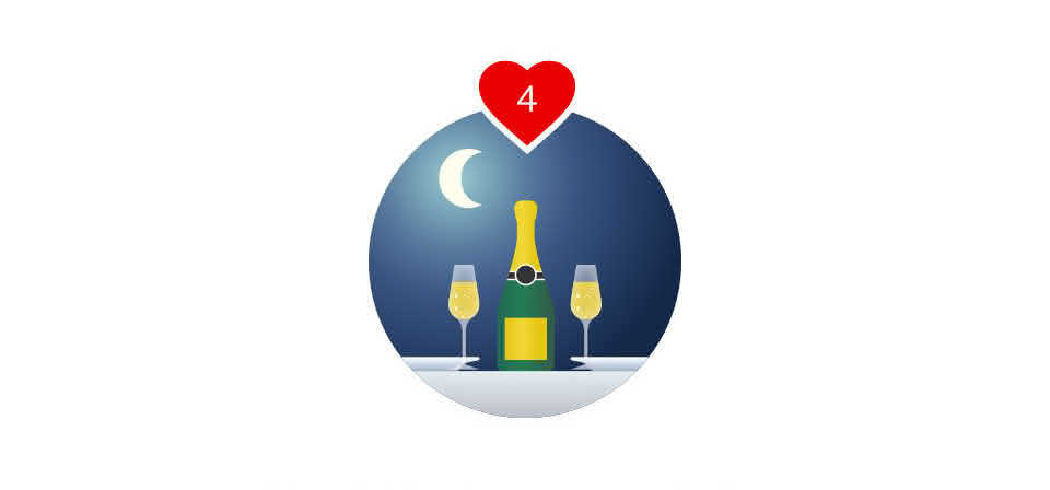 No olvides la cena romántica: velas, cava y un postre